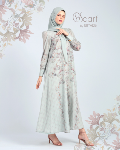 Dress Giscarf by Tuty Adib (Abaya Irish Usbex Pale Aqua)
