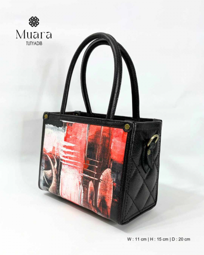 MUARA BAG - PAINTING ABSTRACT SERIES - BLACK