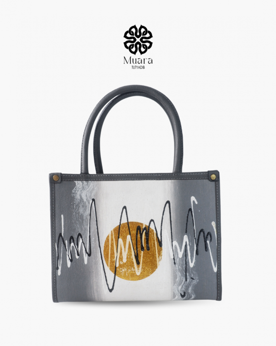 MUARA BAG - PAINTING ABSTRAK SERIES - GREY